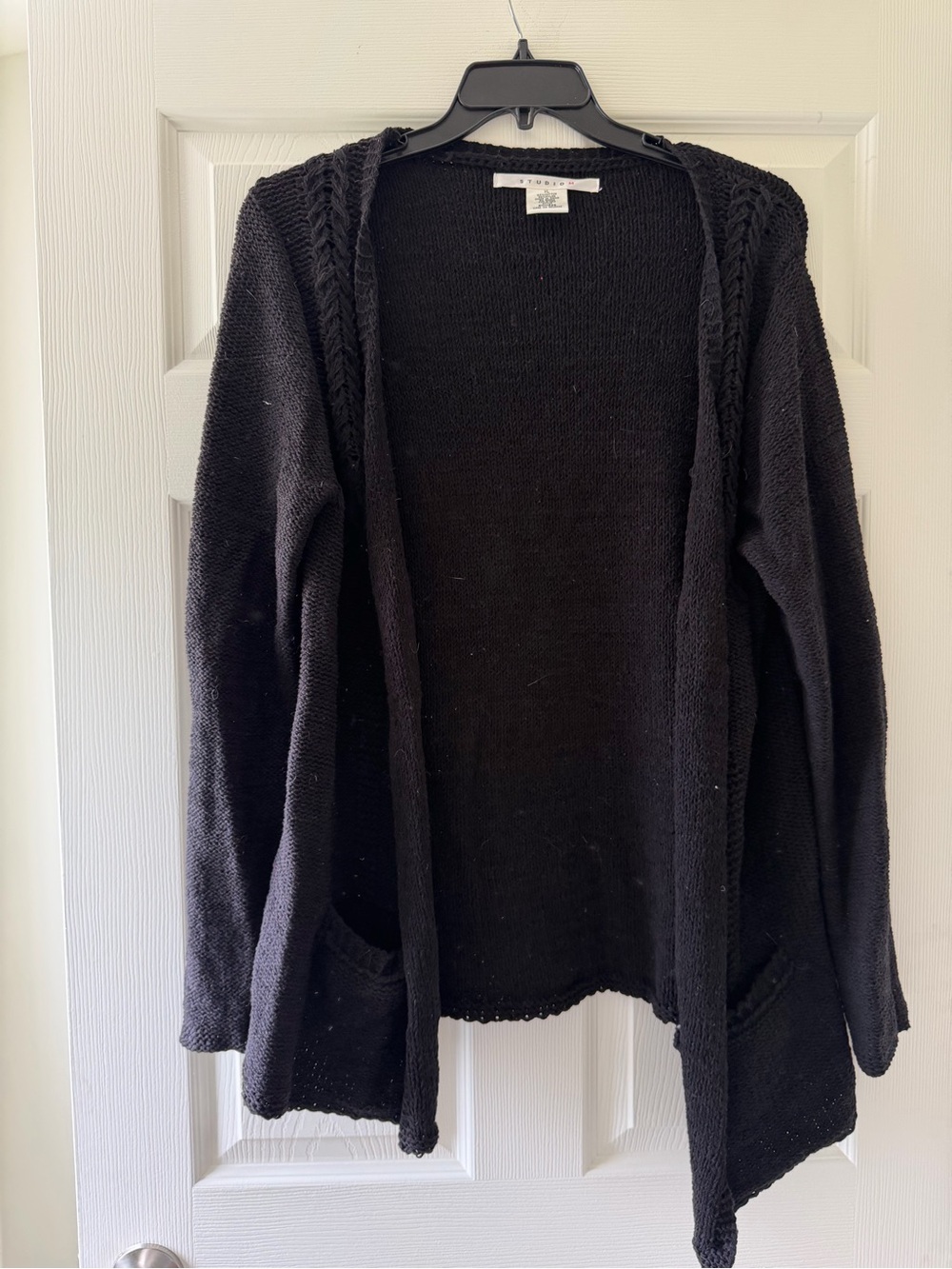 Studio M Black Cardigan with Pockets